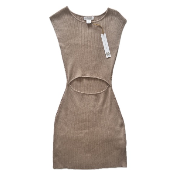 House of Harlow 1960 NWT Front Cutout Ribbed Knit Mini Dress - Picture 1 of 3